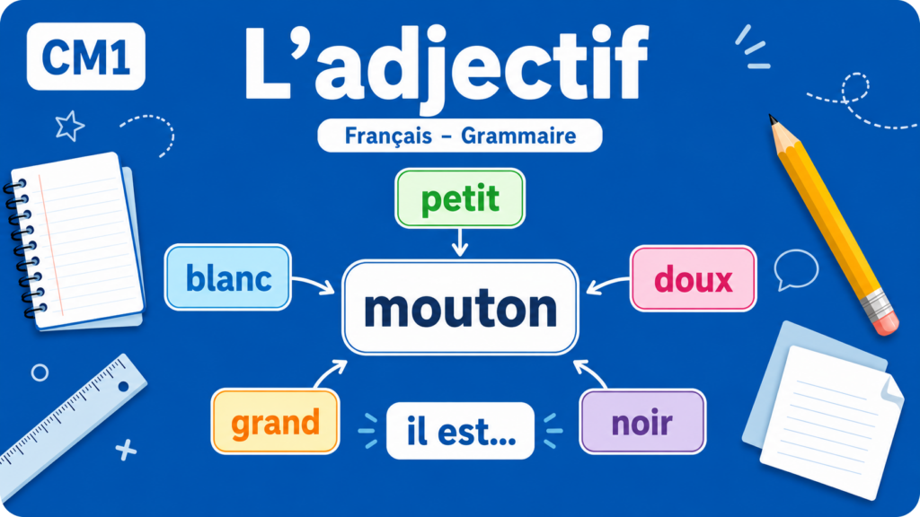 L&rsquo;adjectif – CM1